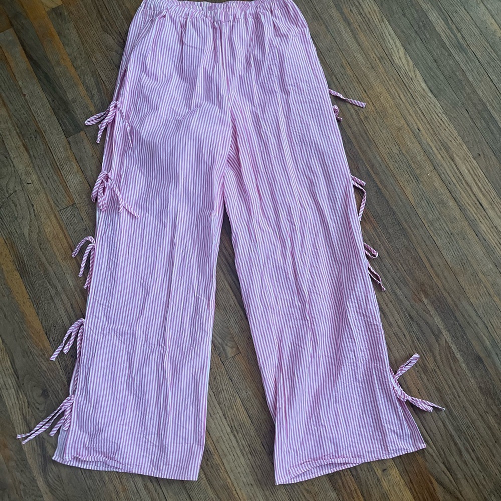 Lisa Says Gah Pink Striped Lounge Pants